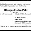 Zey Hildegard 1913-1985 Todesanzeige
